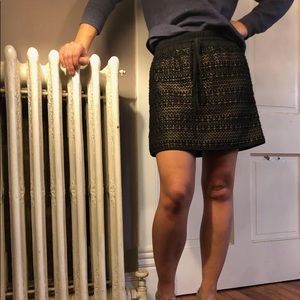 Black and gold miniskirt